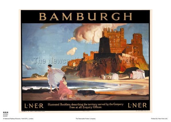 Bamburgh - Castle - Railway & Travel Poster
