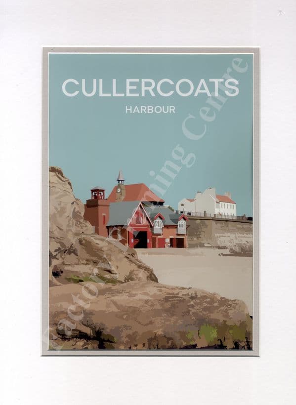 Cullercoats - Modern Poster Art Mounted Print