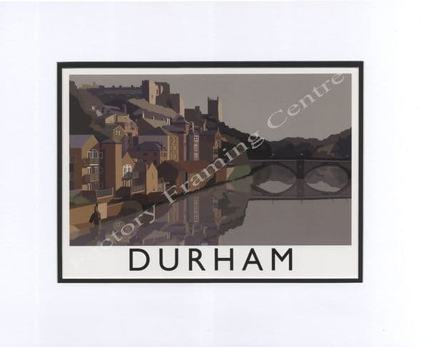 Durham - Modern Railway Poster Style Mounted Print