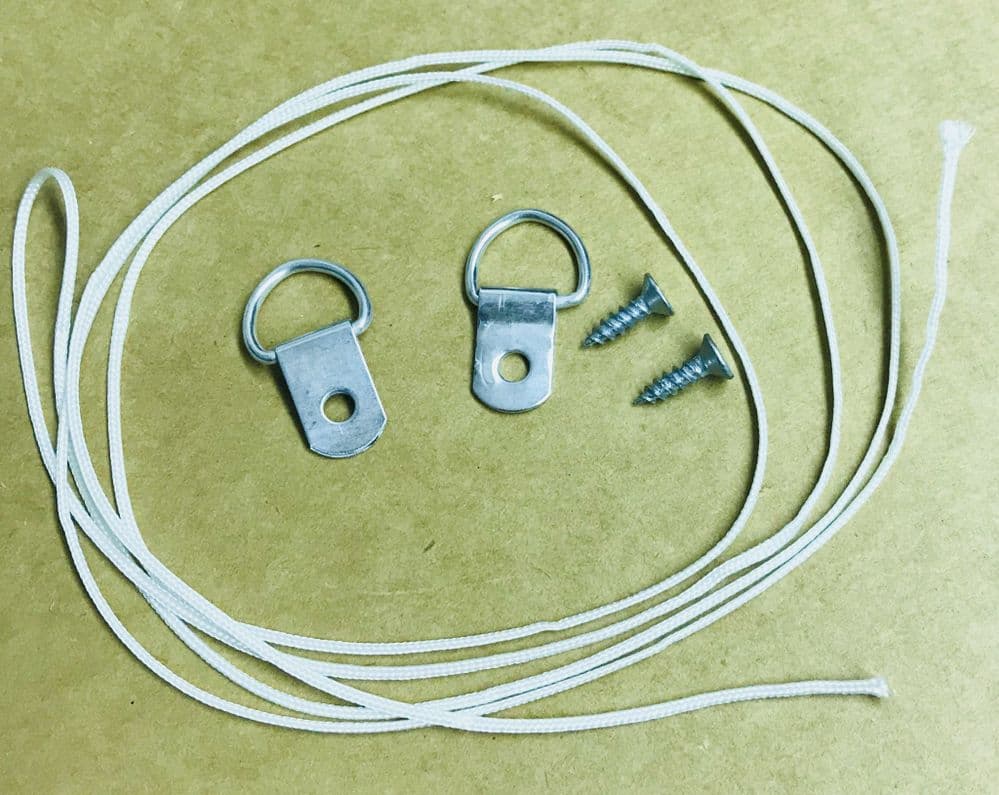 Hanging Kit Single D-Rings, Screws and Cord