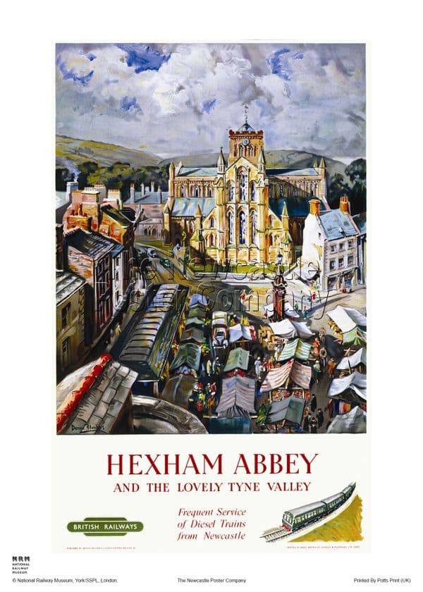 Hexham Abbey and the Lovely Tyne Valley - Railway & Travel Poster