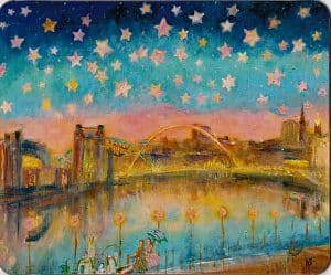 Kate Van Suddese Greeting Card - A Starry Night On The Quayside - Newcastle