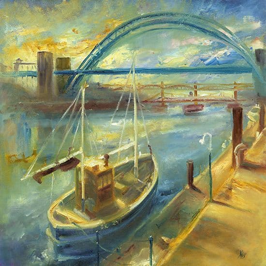 Kate Van Suddese Greeting Card - Boat on the Tyne - Newcastle