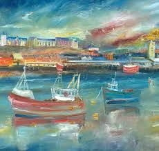 Kate Van Suddese Greeting Card - Boats on the Fishquay - North Shields