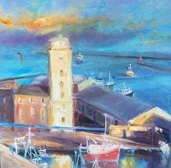 Kate Van Suddese Greeting Card - Low Light Blues - North Shields