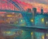 Kate Van Suddese Greeting Card - Night Life - Tyne Bridge, Newcastle