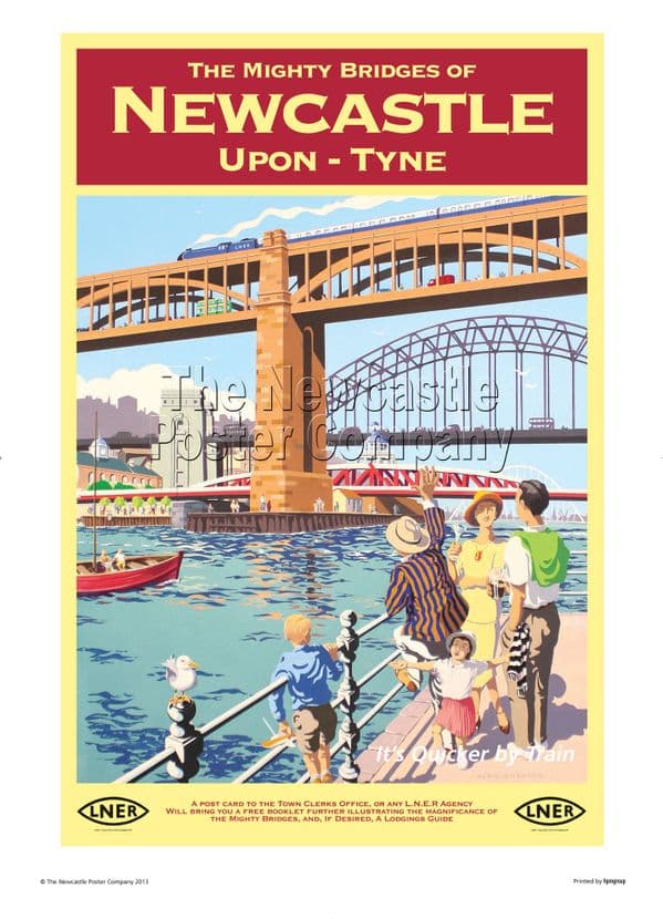 Newcastle - Bridges - Railway & Travel Poster