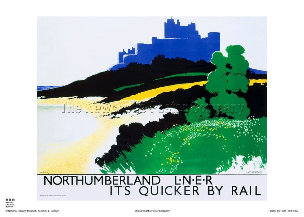 Northumberland - Bamburgh - Railway & Travel Poster