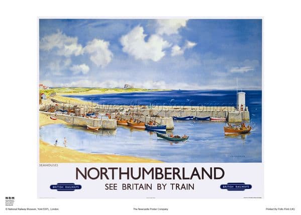 Northumberland - Seahouses - Railway & Travel Poster