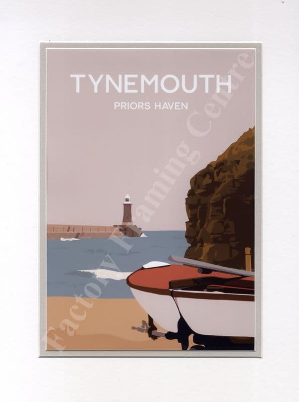 Tynemouth - Modern Poster Art Mounted Print