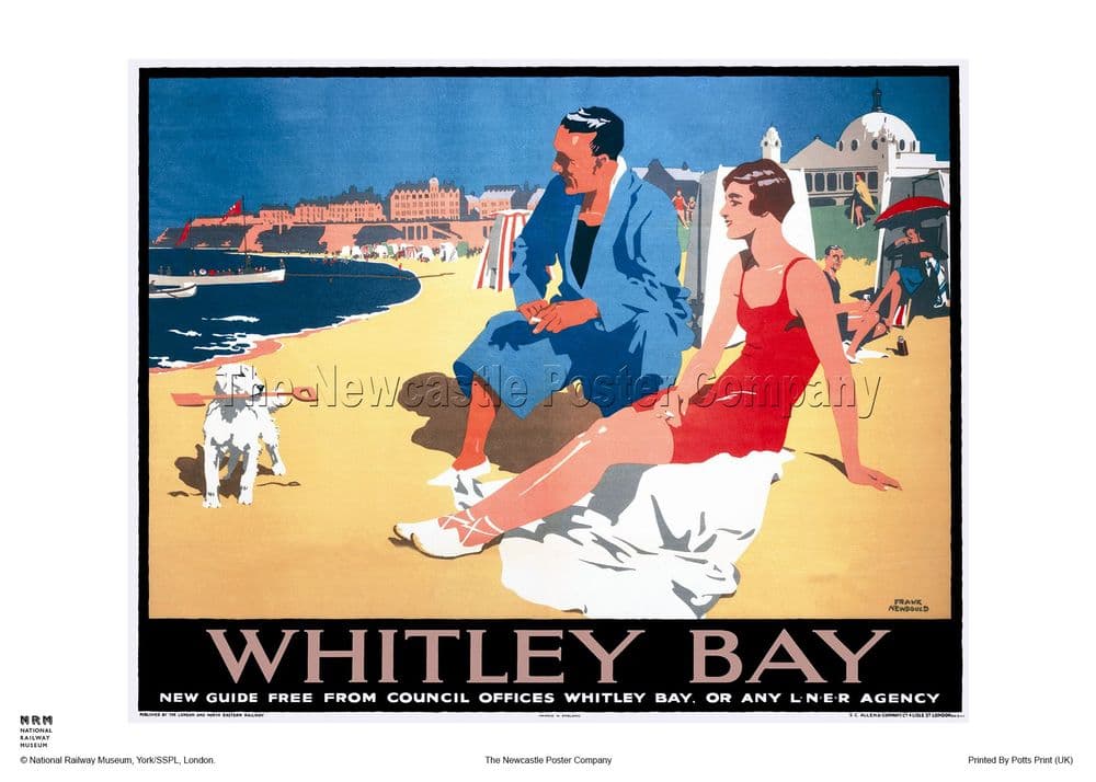 Whitley Bay - Beach - Railway & Travel Poster