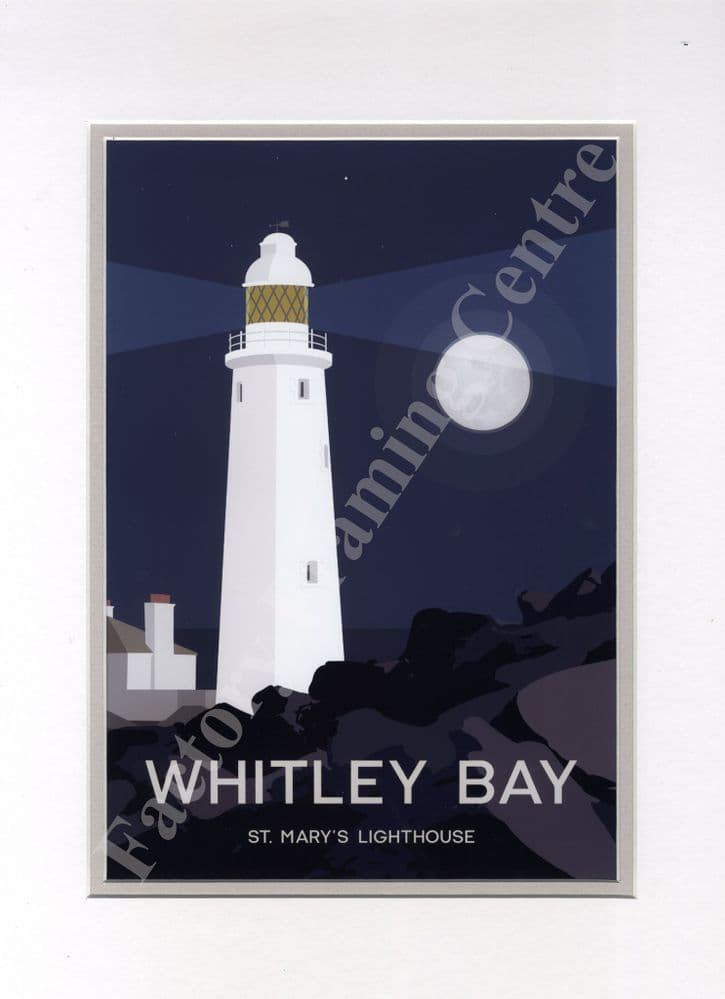 Whitley Bay - Modern Poster Art Mounted Print