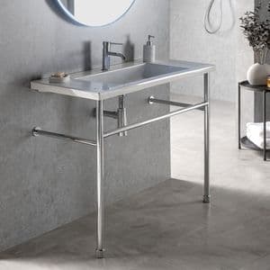 Healey & Lord Modern Collection 1000mm Wash Basin with Metal Basin Stand