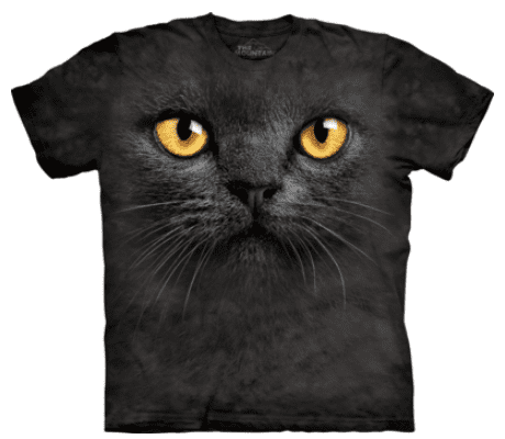 BIG FACE BLACK CAT T-SHIRT