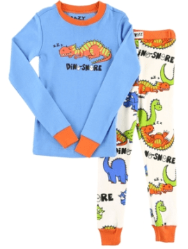 Boys LazyOne Dino-Snore PJ set with long sleeves