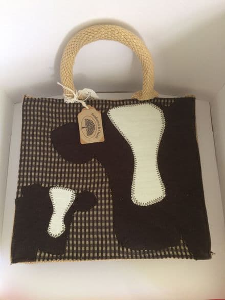 Cow Small Jute Lunch Bag