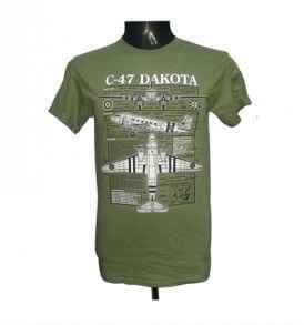 Dakota WWII / Military T-Shirt with a Blue Print Design