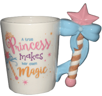 Fairy Princess Magic Wand Shaped Handle Mug