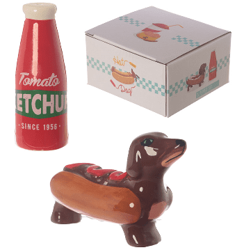 Fast Food Sausage Dog and Ketchup Salt & Pepper Set
