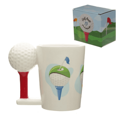 Golf Ball & Tee Shaped Handle Mug