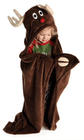 LazyOne Hooded Critter Fleece Reindeer Blanket