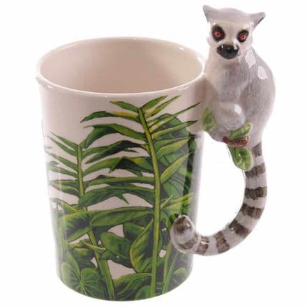 Lemur Shaped Handle Mug