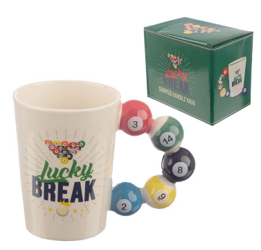 Lucky Break Pool Balls Shaped Handle Mug