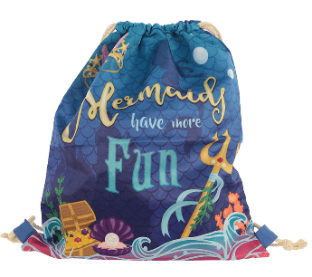 Mermaid Slogan Drawstring Bag