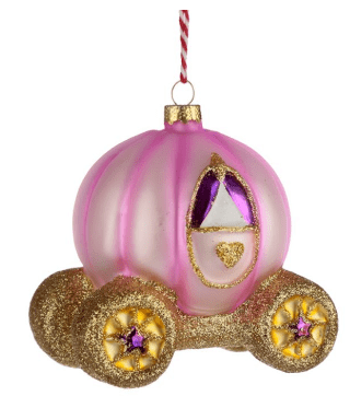 Princess Carriage Glass Christmas Bauble Decoration
