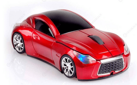 Red Car Shaped Wireless Mouse