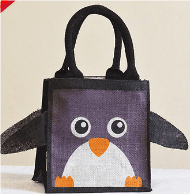 Small Penguin Jute Bag