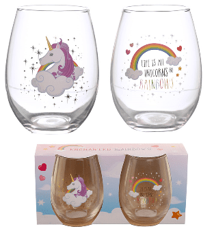 Unicorn Set of 2 Glass Tumblers