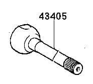 Genuine Toyota Land Cruiser Front Axle Outer Shaft CV Joint 43405-60100, 4340560100