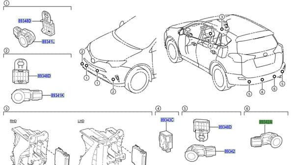 Genuine Toyota Rear Parking Sensor 89341-42060-C0 8934142060C0