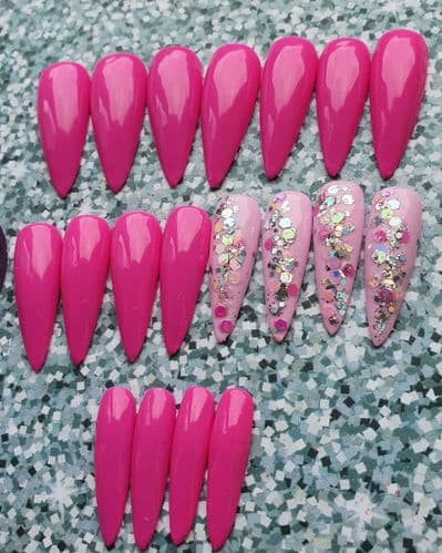 Bubblegum Pink & Baby Pink Glitter Design