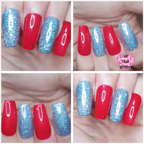 Glossy Red with Silver Holographic