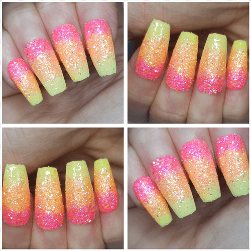 Tropical Sunset Glitter Ombre