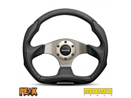 Momo Eagle 350mm Black Leather Steering Wheel made in Italy