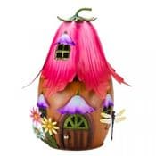 30cm Colourful Metal Fairy House - The fuchsia  House