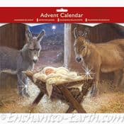 Baby Jesus & Donkeys Advent Calendar with Glitter