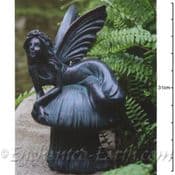 Bronze Effect Fairy on a Toadstool