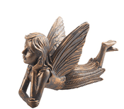 Bronze Effect Lying  Garden Fairy - 24cm