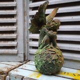 Cast Iron Antique Angel - Antique verdigris - 32cm