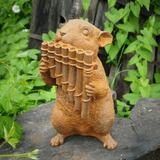 Cast Iron Musical Mice - Mouse with panpipes - 18.5cm
