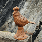 Cast Iron Sculpture - Queen  Robin with Royal Crown - 17cm