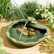 Ceramic Frog Fountain - Solar Water Feature - 32cm