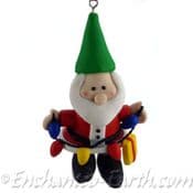 Christmas Santa Gnome (Holding fairy lights)