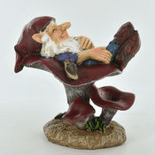Country Garden Gnome - Sleepy Simon on a Toadstool - 9cm