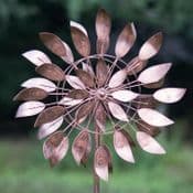 Dancing Leaves  - Brushed Copper - Kinetic  Wind Spinner - 213cm Tall