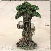 Enchanted Forest -  Green Tree Man Miniature - with Crystal Ball